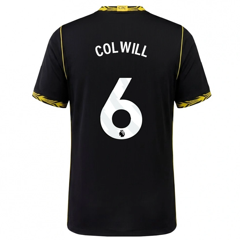 Danxen Kinderen Levi Colwill #6 Zwart Geel Uitshirt Uittenue 2026/27 T-Shirt