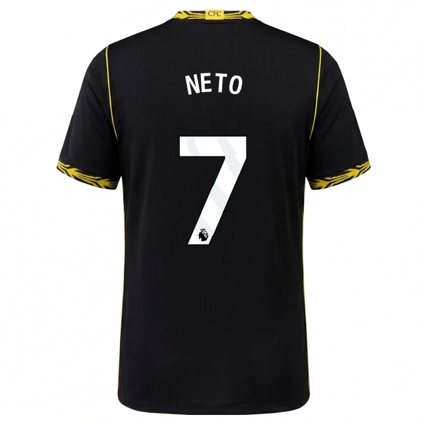 Danxen Kinderen Pedro Neto #7 Zwart Geel Uitshirt Uittenue 2026/27 T-Shirt