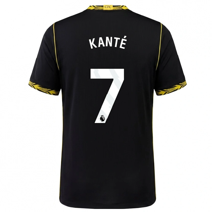 Danxen Kinderen N'golo Kante #7 Zwart Geel Uitshirt Uittenue 2026/27 T-Shirt