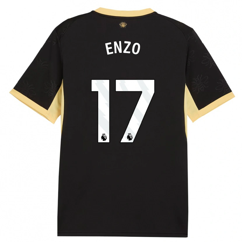 Danxen Kinderen Enzo Fernández #17 Zwart Geel Uitshirt Uittenue 2026/27 T-Shirt