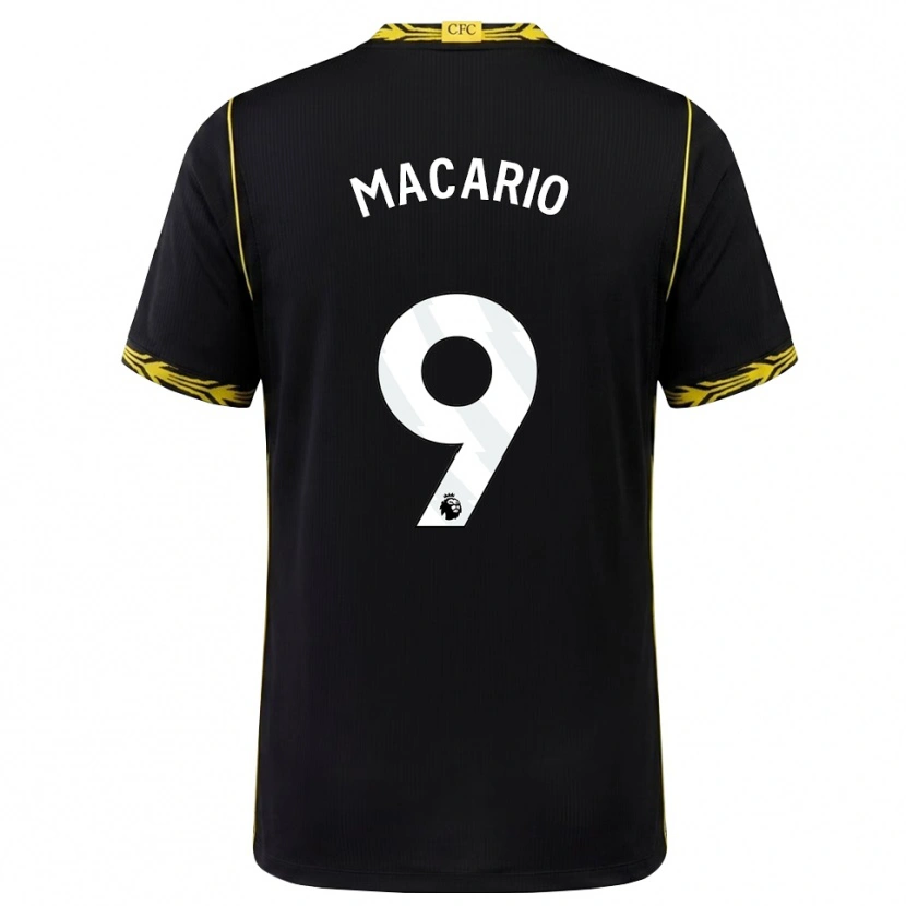 Danxen Kinderen Catarina Macario #9 Zwart Geel Uitshirt Uittenue 2026/27 T-Shirt