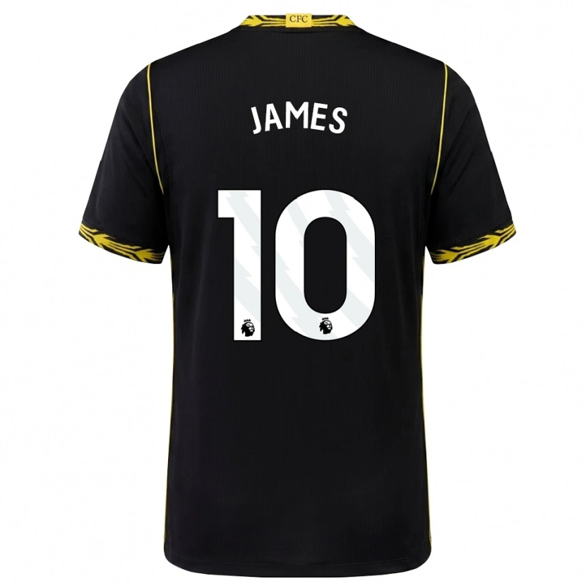 Danxen Kinderen Lauren James #10 Zwart Geel Uitshirt Uittenue 2026/27 T-Shirt
