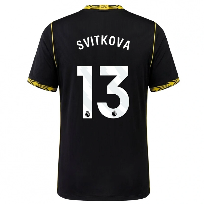 Danxen Kinderen Katerina Svitkova #13 Zwart Geel Uitshirt Uittenue 2026/27 T-Shirt