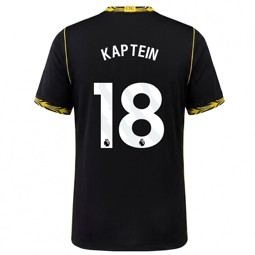 Danxen Kinderen Wieke Kaptein #18 Zwart Geel Uitshirt Uittenue 2026/27 T-Shirt