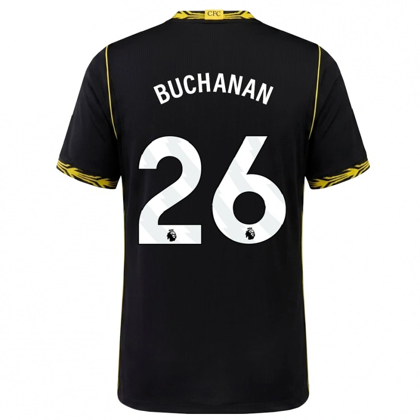 Danxen Kinderen Kadeisha Buchanan #26 Zwart Geel Uitshirt Uittenue 2026/27 T-Shirt