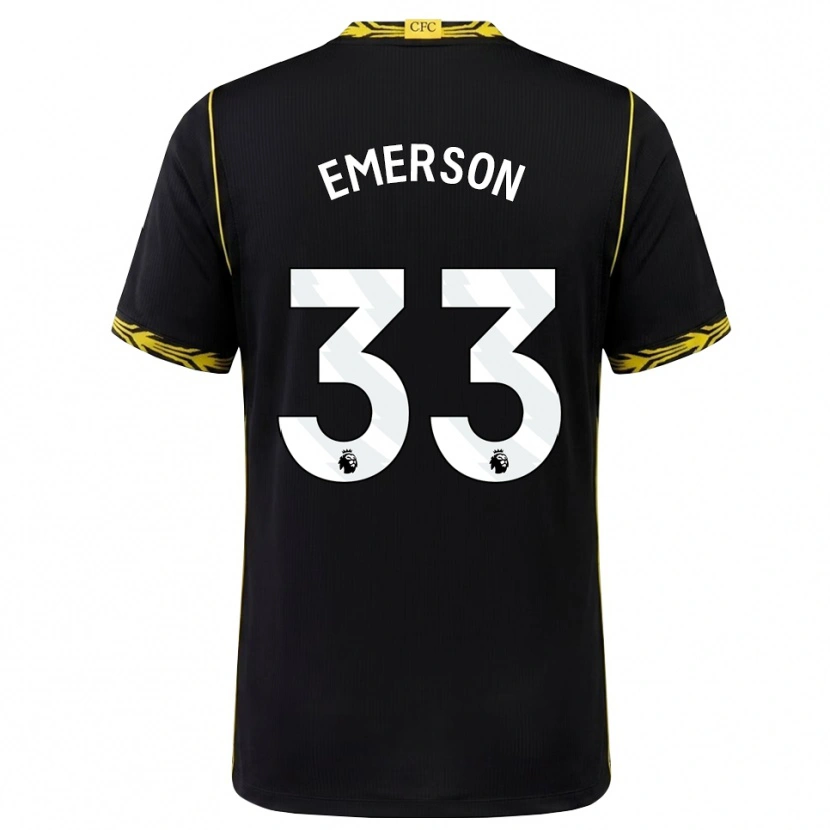 Danxen Kinderen Emerson #33 Zwart Geel Uitshirt Uittenue 2026/27 T-Shirt