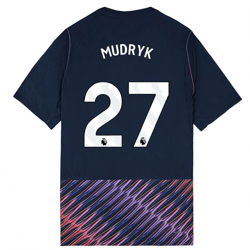 Danxen Kinderen Mykhaylo Mudryk #27 Koninklijk Blauw Wit Uitshirt Uittenue 2026/27 T-Shirt