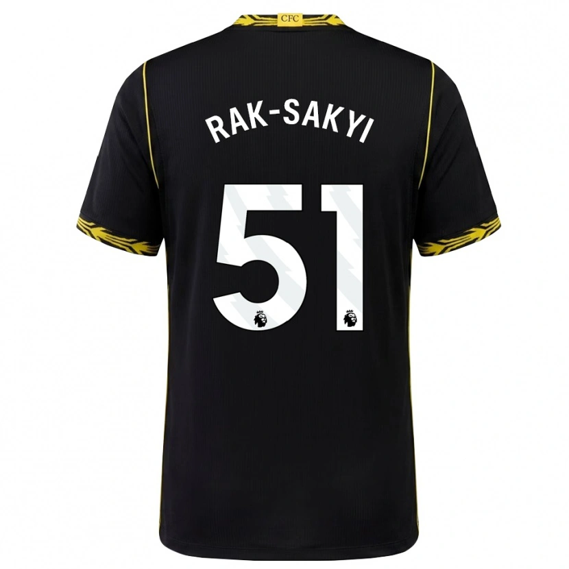 Danxen Kinderen Sam Rak-Sakyi #51 Zwart Geel Uitshirt Uittenue 2026/27 T-Shirt