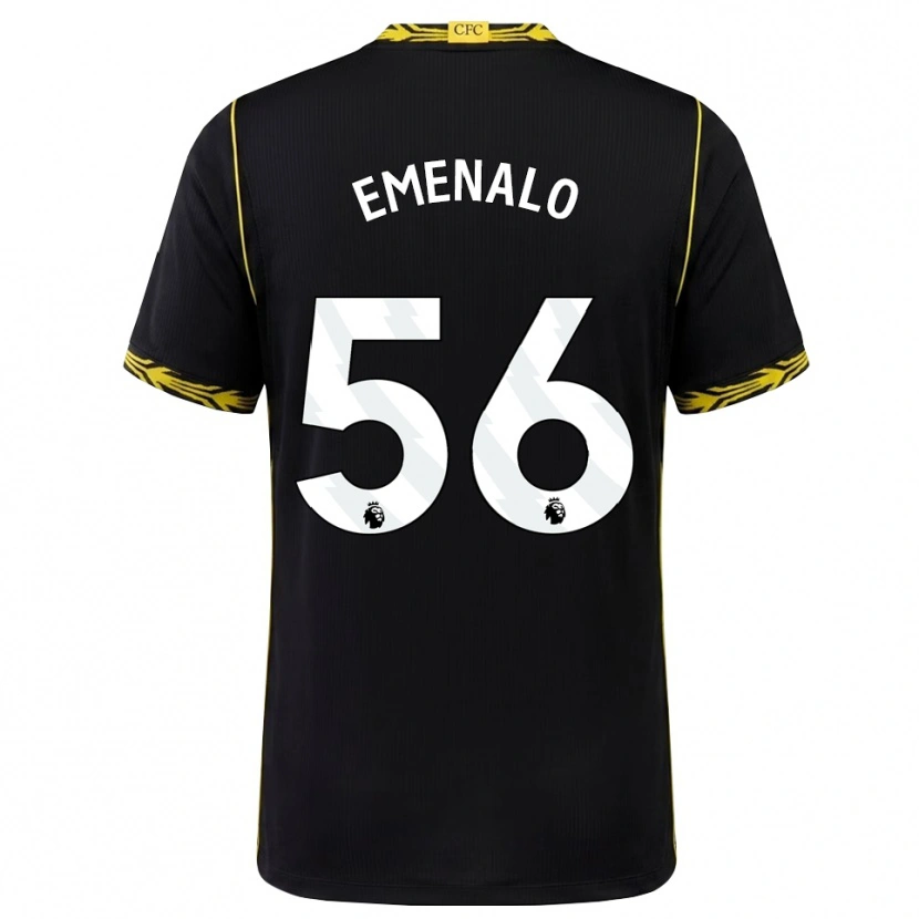 Danxen Kinderen Landon Emenalo #56 Zwart Geel Uitshirt Uittenue 2026/27 T-Shirt
