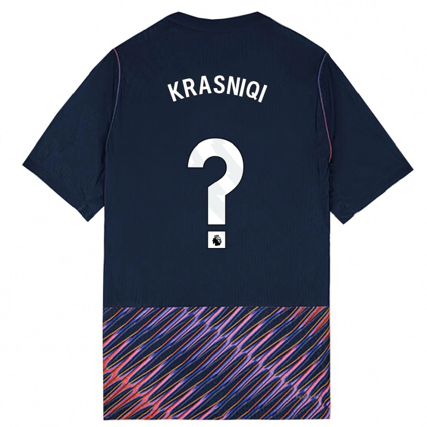 Danxen Kinderen Elliot Krasniqi #0 Koninklijk Blauw Wit Uitshirt Uittenue 2026/27 T-Shirt