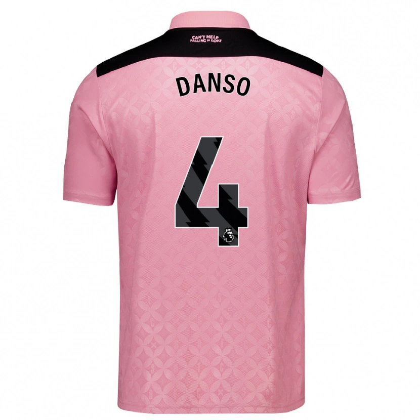 Danxen Kinderen Kevin Danso #4 Lichtroze Zwart Uitshirt Uittenue 2026/27 T-Shirt