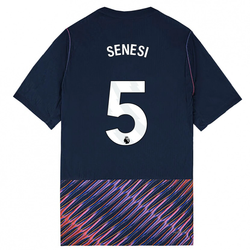 Danxen Kinderen Marcos Senesi #5 Koninklijk Blauw Wit Uitshirt Uittenue 2026/27 T-Shirt