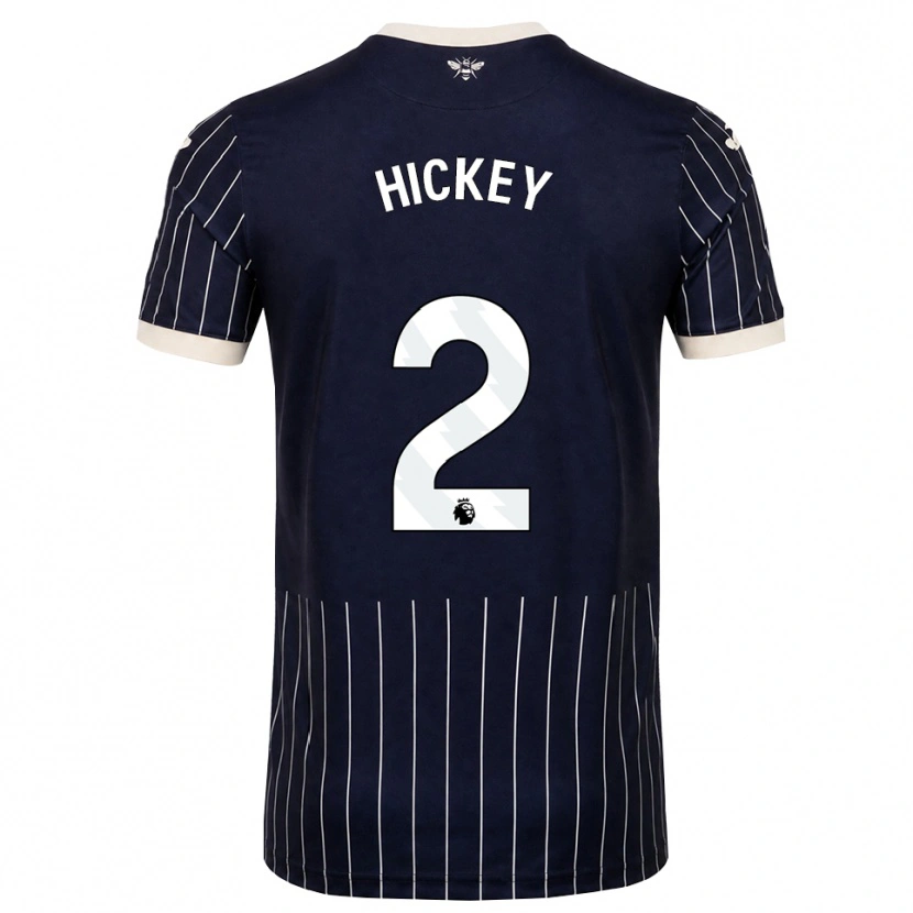 Danxen Kinderen Aaron Hickey #2 Zwart Wit Uitshirt Uittenue 2026/27 T-Shirt