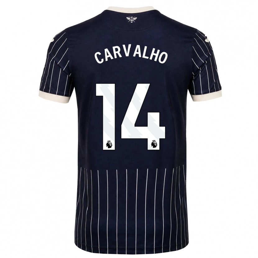 Danxen Kinderen Fábio Carvalho #14 Zwart Wit Uitshirt Uittenue 2026/27 T-Shirt