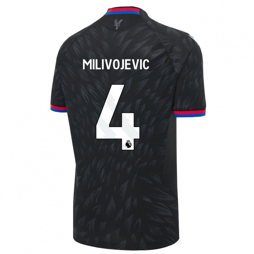 Danxen Kinderen Luka Milivojevic #4 Zwart Blauw Rood Uitshirt Uittenue 2026/27 T-Shirt