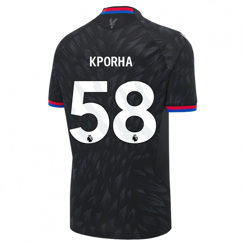Danxen Kinderen Caleb Kporha #58 Zwart Blauw Rood Uitshirt Uittenue 2026/27 T-Shirt