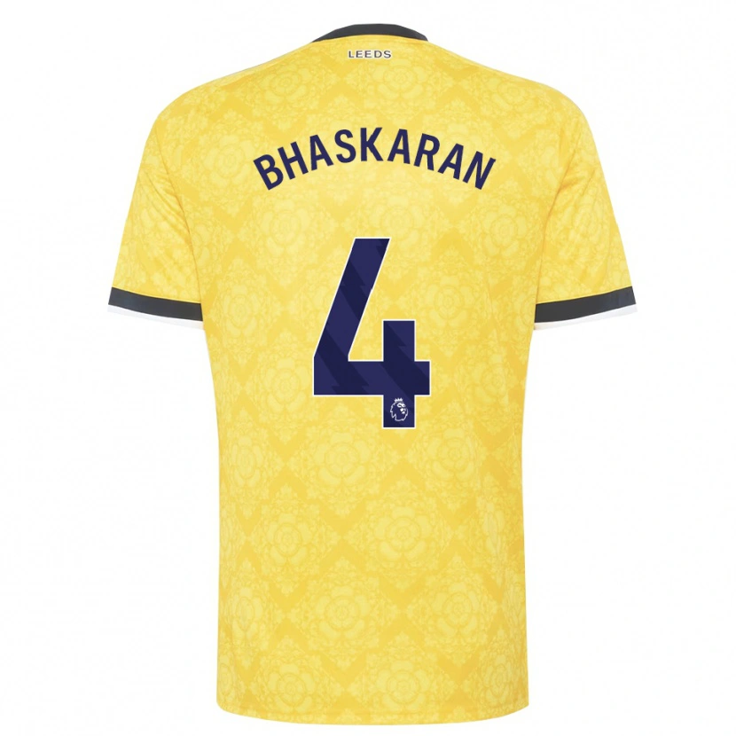 Danxen Kinderen Joe Bhaskaran #4 Geel Wit Zwart Uitshirt Uittenue 2026/27 T-Shirt