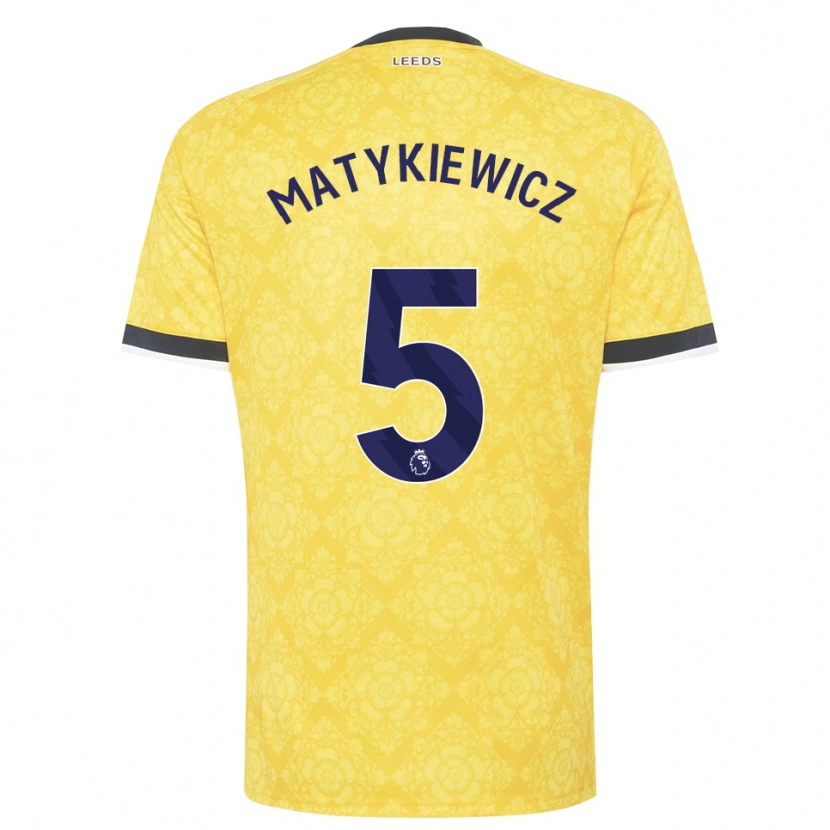 Danxen Kinderen Luke Matykiewicz #5 Geel Wit Zwart Uitshirt Uittenue 2026/27 T-Shirt