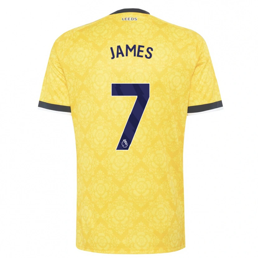 Danxen Kinderen Daniel James #7 Geel Wit Zwart Uitshirt Uittenue 2026/27 T-Shirt
