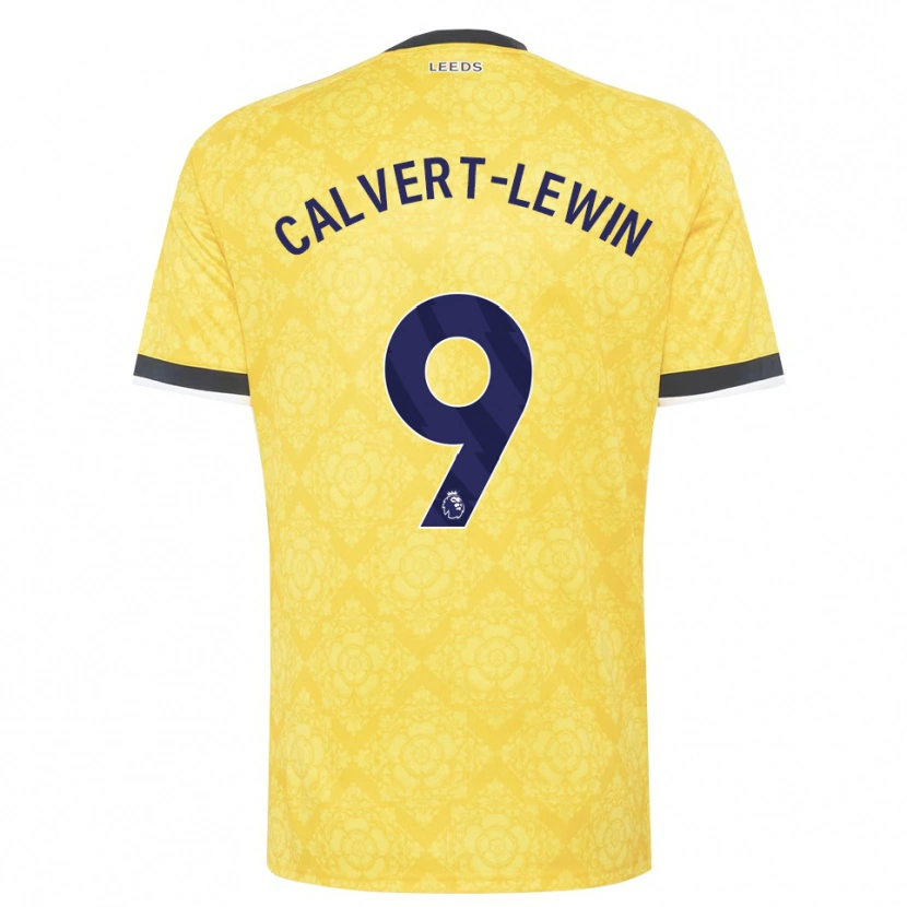 Danxen Kinderen Dominic Calvert-Lewin #9 Geel Wit Zwart Uitshirt Uittenue 2026/27 T-Shirt