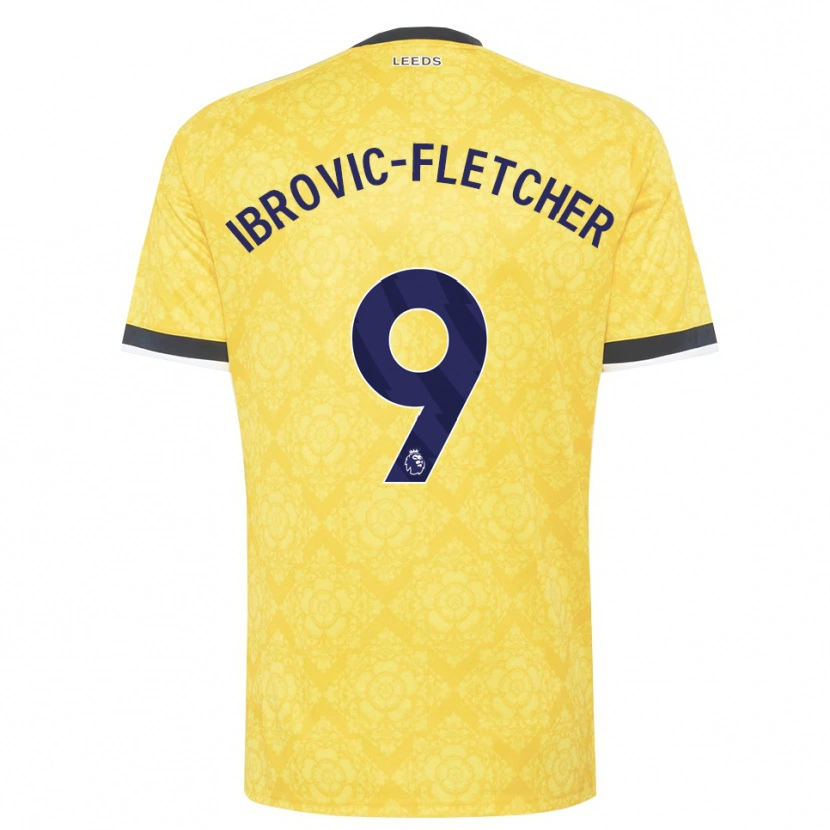 Danxen Kinderen Edward Ibrovic-Fletcher #9 Geel Wit Zwart Uitshirt Uittenue 2026/27 T-Shirt