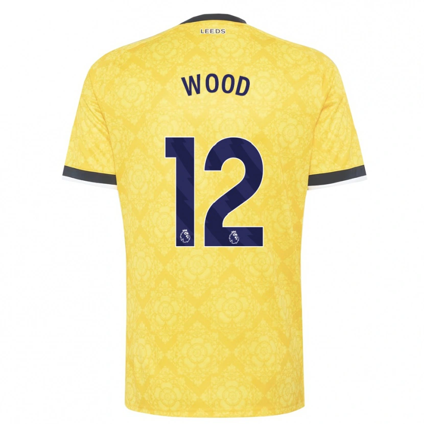 Danxen Kinderen Oliver Wood #12 Geel Wit Zwart Uitshirt Uittenue 2026/27 T-Shirt