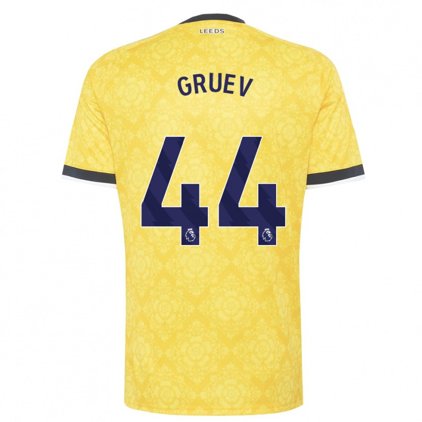 Danxen Kinderen Ilia Gruev #44 Geel Wit Zwart Uitshirt Uittenue 2026/27 T-Shirt