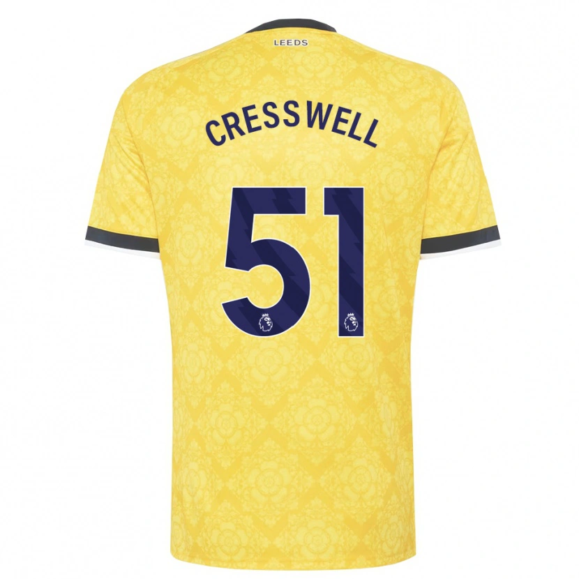 Danxen Kinderen Alfie Cresswell #51 Geel Wit Zwart Uitshirt Uittenue 2026/27 T-Shirt