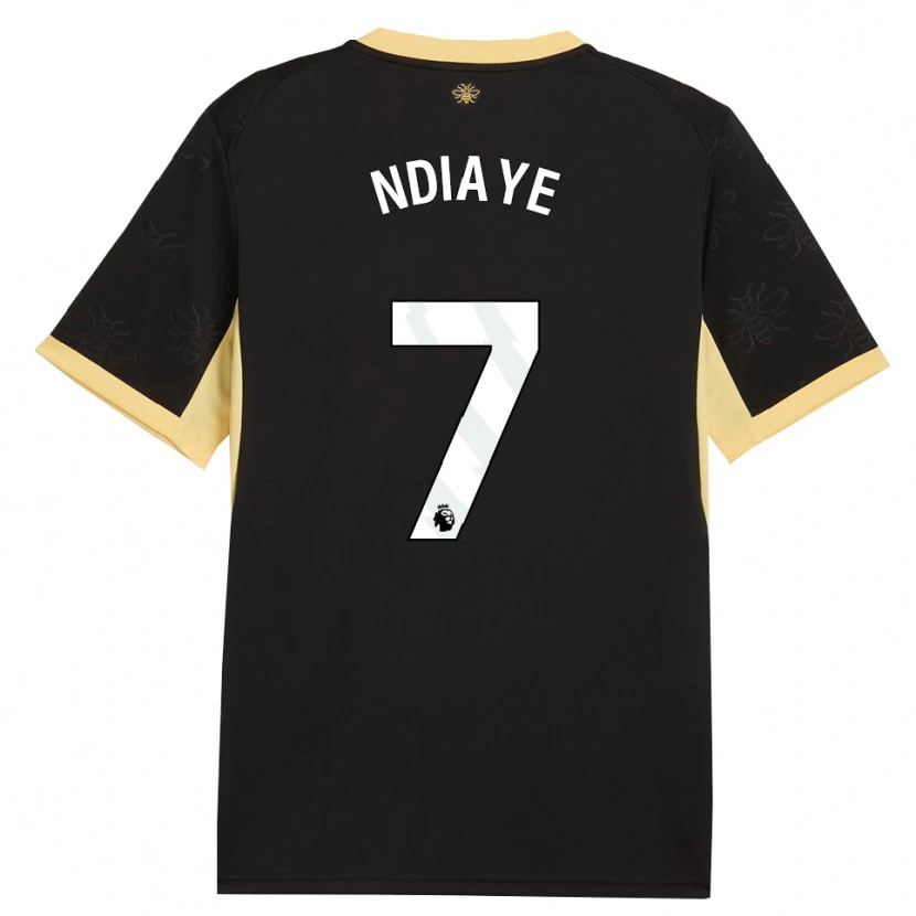 Danxen Kinderen Iliman Ndiaye #7 Zwart Geel Uitshirt Uittenue 2026/27 T-Shirt