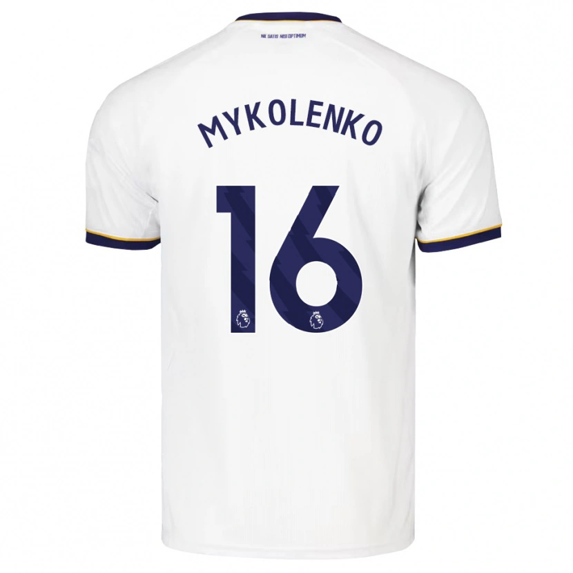Danxen Kinderen Vitaliy Mykolenko #16 Middernachtblauw Wit Geel Uitshirt Uittenue 2026/27 T-Shirt