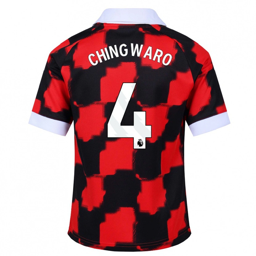 Danxen Kinderen Seth Chingwaro #4 Rood Wit Zwart Uitshirt Uittenue 2026/27 T-Shirt