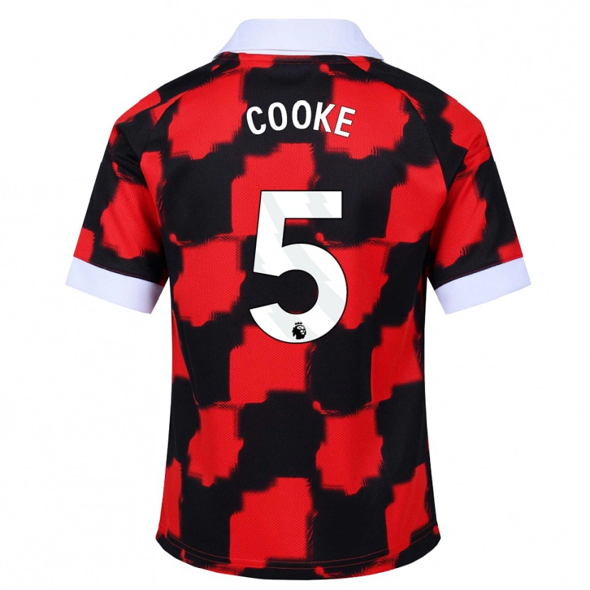 Danxen Kinderen Logan Cooke #5 Rood Wit Zwart Uitshirt Uittenue 2026/27 T-Shirt