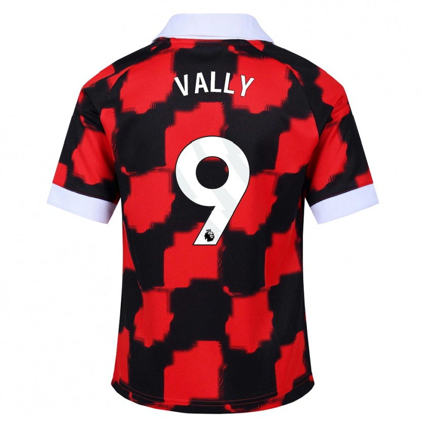 Danxen Kinderen Khai Vally #9 Rood Wit Zwart Uitshirt Uittenue 2026/27 T-Shirt