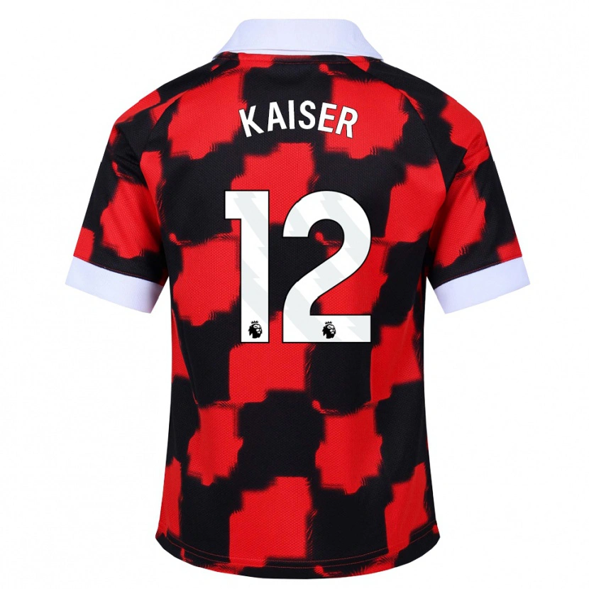 Danxen Kinderen Dino Kaiser #12 Rood Wit Zwart Uitshirt Uittenue 2026/27 T-Shirt
