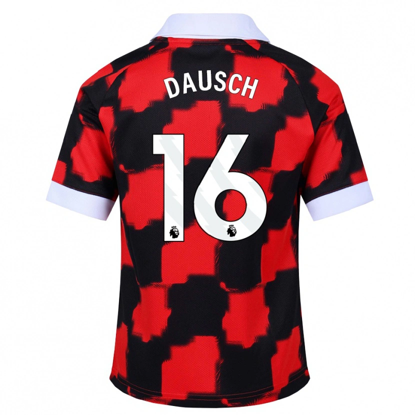 Danxen Kinderen Leo Dausch #16 Rood Wit Zwart Uitshirt Uittenue 2026/27 T-Shirt