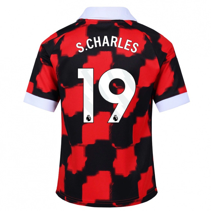 Danxen Kinderen Shea Charles #19 Rood Wit Zwart Uitshirt Uittenue 2026/27 T-Shirt