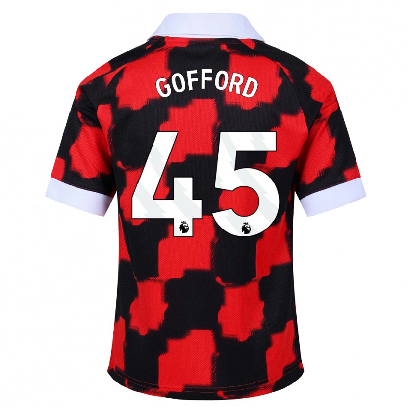 Danxen Kinderen Oliver Gofford #45 Rood Wit Zwart Uitshirt Uittenue 2026/27 T-Shirt
