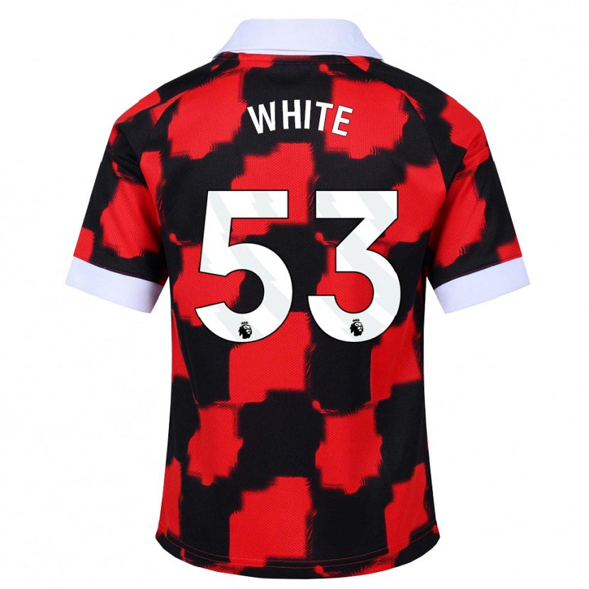 Danxen Kinderen Alfie White #53 Rood Wit Zwart Uitshirt Uittenue 2026/27 T-Shirt