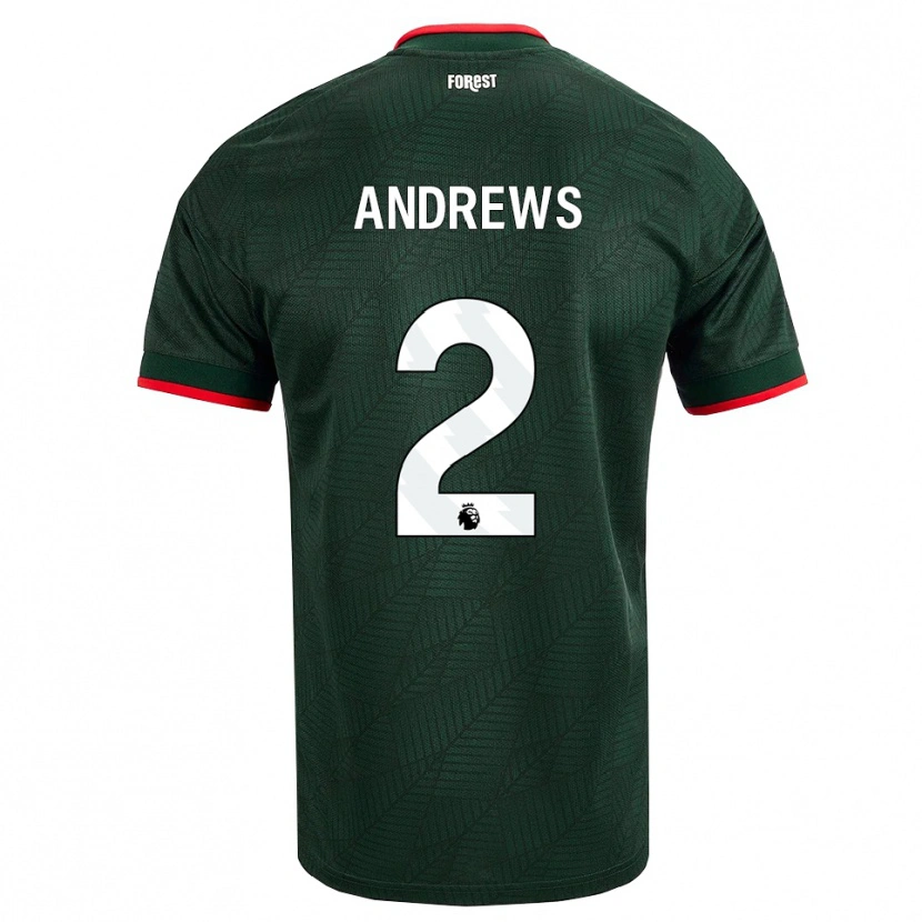 Danxen Kinderen Harvey Andrews #2 Donkergroen Rood Uitshirt Uittenue 2026/27 T-Shirt