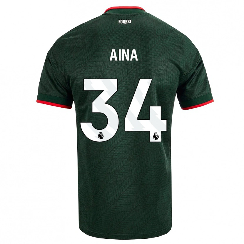 Danxen Kinderen Ola Aina #34 Donkergroen Rood Uitshirt Uittenue 2026/27 T-Shirt