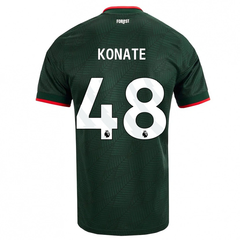 Danxen Kinderen Ateef Konaté #48 Donkergroen Rood Uitshirt Uittenue 2026/27 T-Shirt