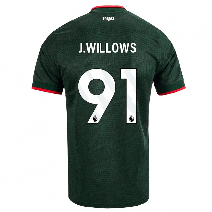 Danxen Kinderen Jordan Willows #91 Donkergroen Rood Uitshirt Uittenue 2026/27 T-Shirt