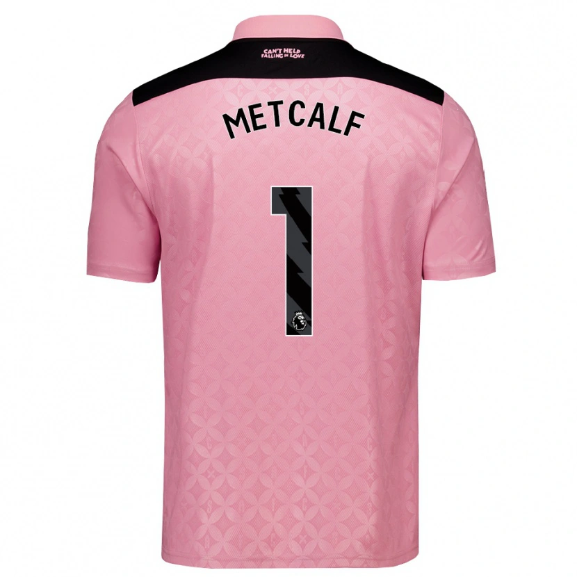 Danxen Kinderen Ben Metcalf #1 Lichtroze Zwart Uitshirt Uittenue 2026/27 T-Shirt