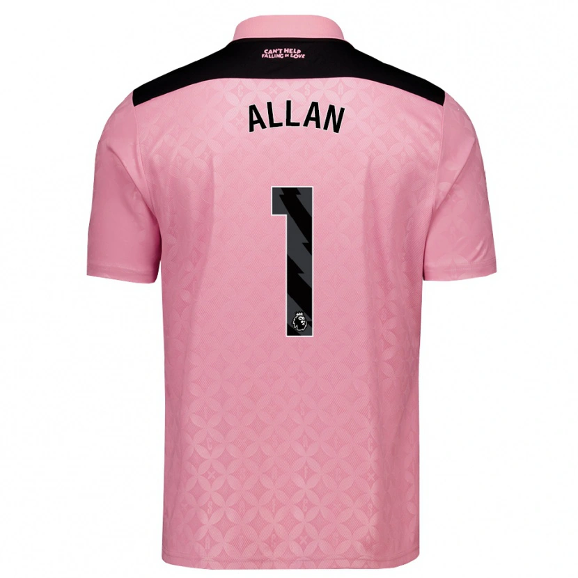 Danxen Kinderen Isaac Allan #1 Lichtroze Zwart Uitshirt Uittenue 2026/27 T-Shirt