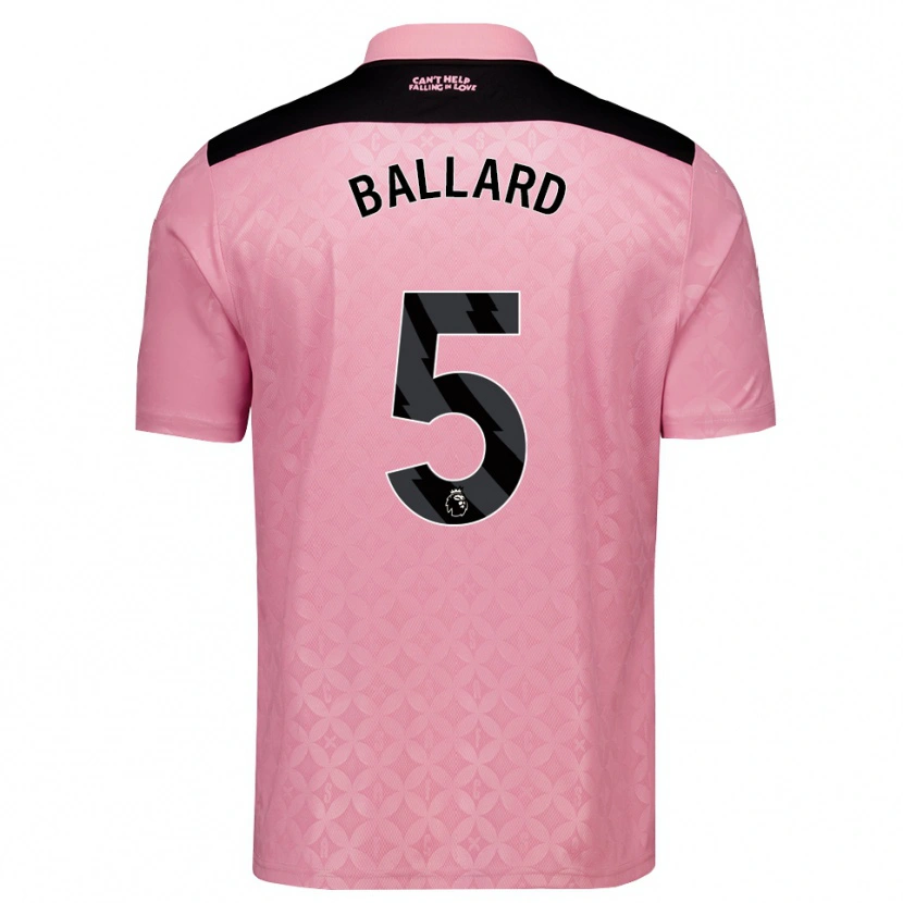 Danxen Kinderen Dan Ballard #5 Lichtroze Zwart Uitshirt Uittenue 2026/27 T-Shirt