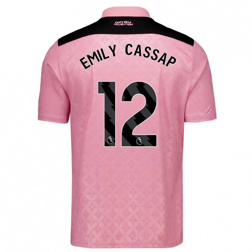 Danxen Kinderen Emily Cassap #12 Lichtroze Zwart Uitshirt Uittenue 2026/27 T-Shirt