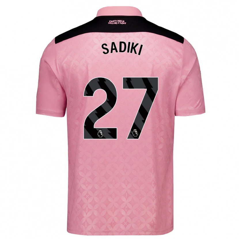 Danxen Kinderen Noah Sadiki #27 Lichtroze Zwart Uitshirt Uittenue 2026/27 T-Shirt