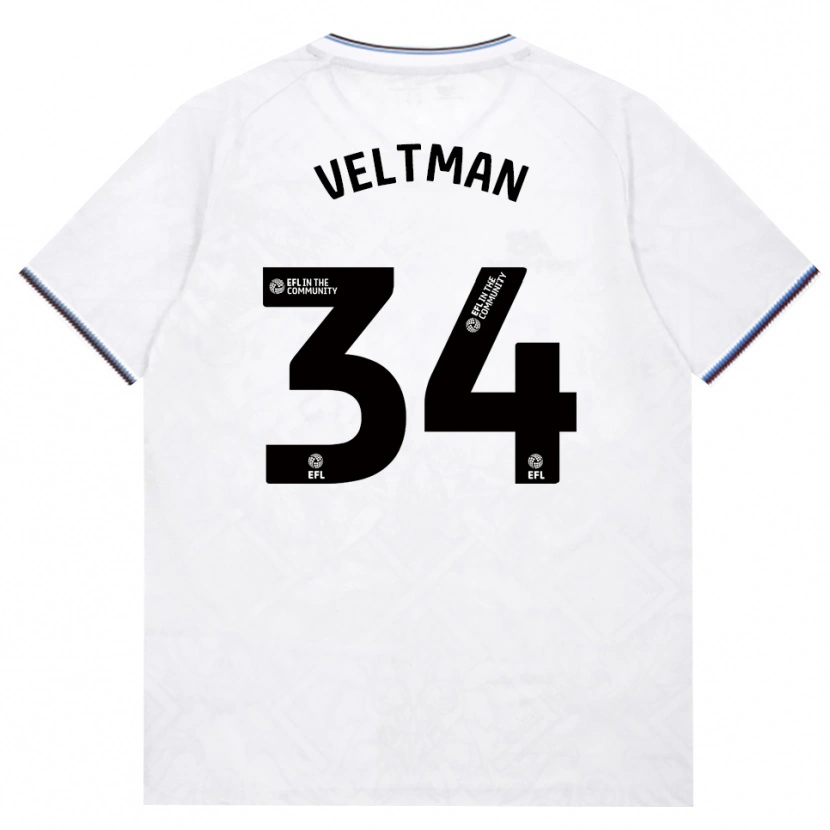 Danxen Kinderen Joël Veltman #34 Bordeaux Wit Uitshirt Uittenue 2026/27 T-Shirt