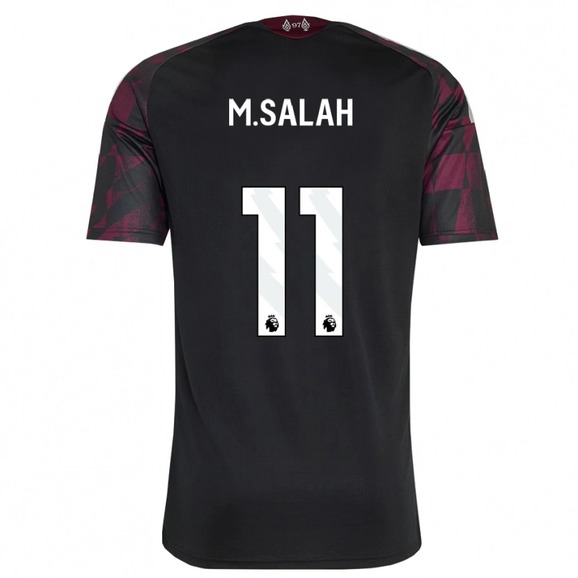 Danxen Kinderen Mohamed Salah #11 Zwart Wit Paars Thuisshirt Derde Tenue 2026/27 T-Shirt