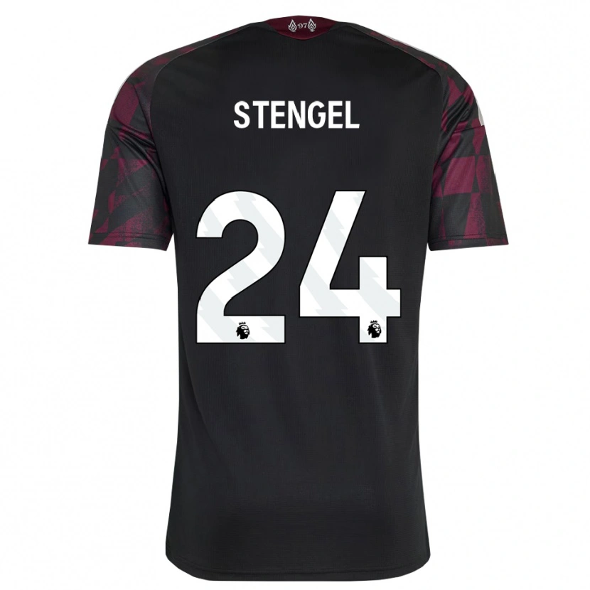 Danxen Kinderen Katie Stengel #24 Zwart Wit Paars Thuisshirt Derde Tenue 2026/27 T-Shirt